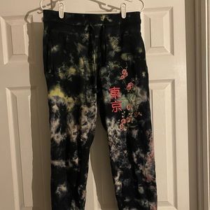 Blind Rooster tie dye embroidered sweat pants